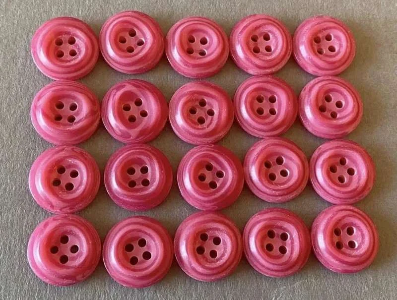 Conjunto de 20 botões vintage de plástico marmorizado de 14,5 mm – botões